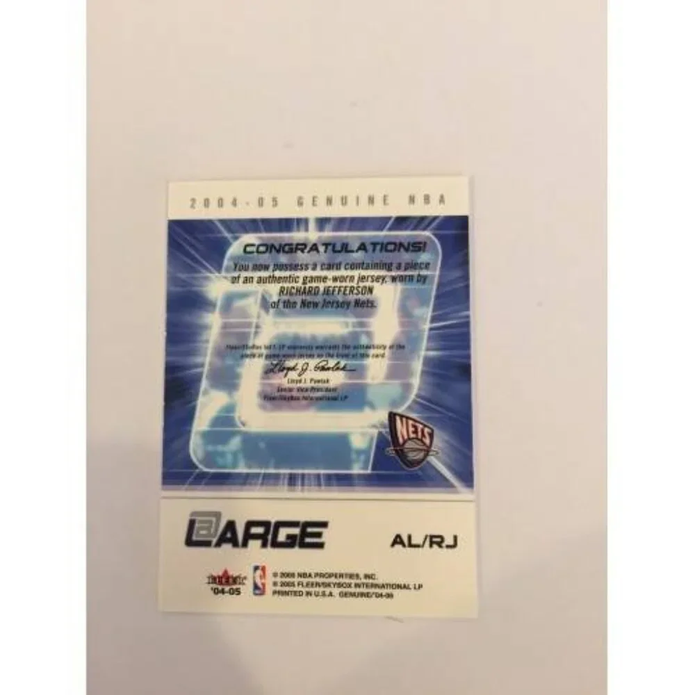 2004-05 Fleer Genuine At Large Game Used #RJ Richard Jefferson - (036)